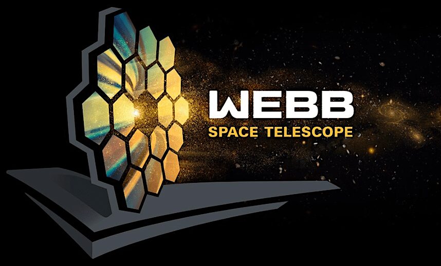 Gold hex mirror Webb telescope logo