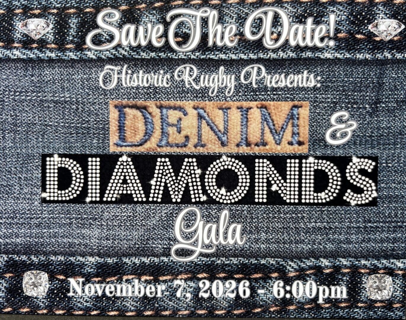 Denim and Diamonds gala save the date