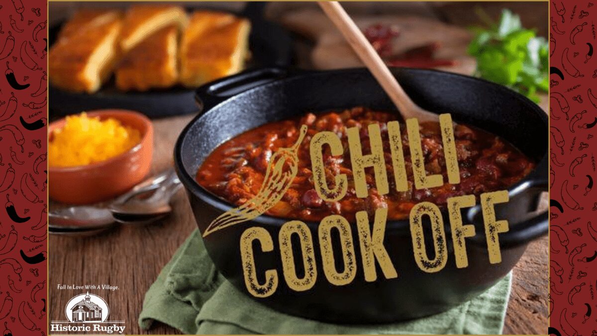 Chili cook-off in a cast iron pot.