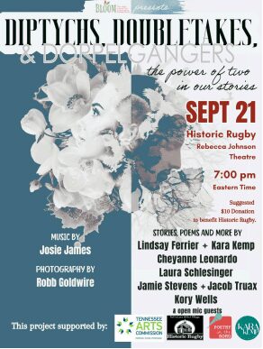 Diptychs, Doubletakes & Doppelgangers event poster.
