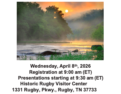 Sunrise over a misty river landscape.